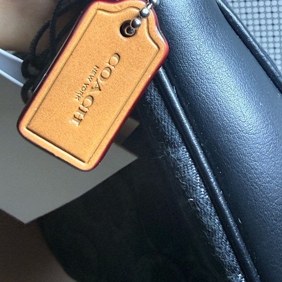 Coach Black Signature Jacquard Mini Shoulder Bag with Tan Hangtag NWT - Picture 7 of 15